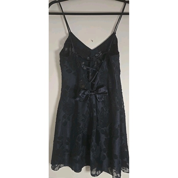 Victoria's  Secret Women's S  Mini Sheer Lacy‎ Rose Gold Lbl Black Bow Ties SEXY - Picture 7 of 12